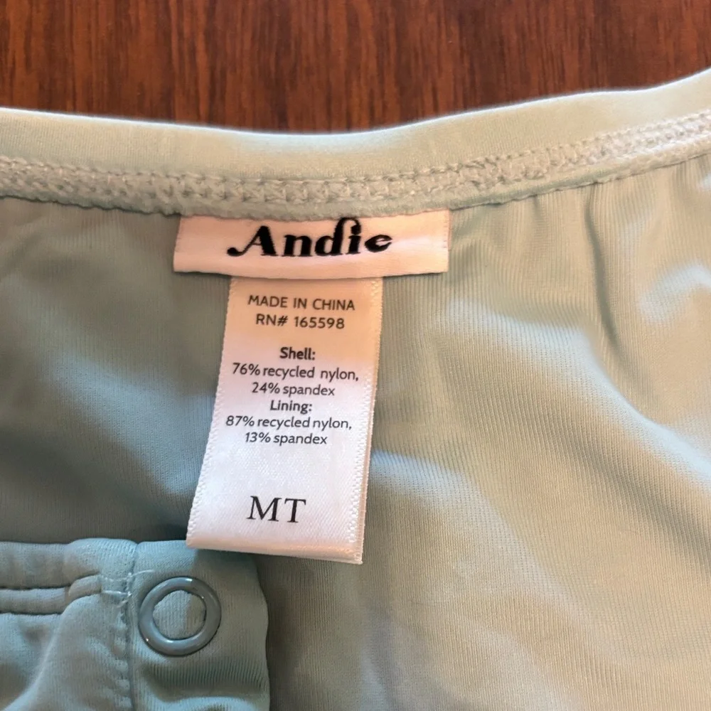 Andie Swim Malibu Swimsuit Aqua Medium Tall - Picture 2 of 8